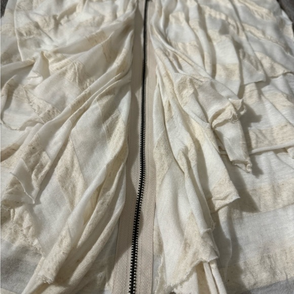 Crimson Ivy Multi Layer Ruffled Zip Up Striped Tank Top in  Earthy Color Tone - Picture 6 of 8